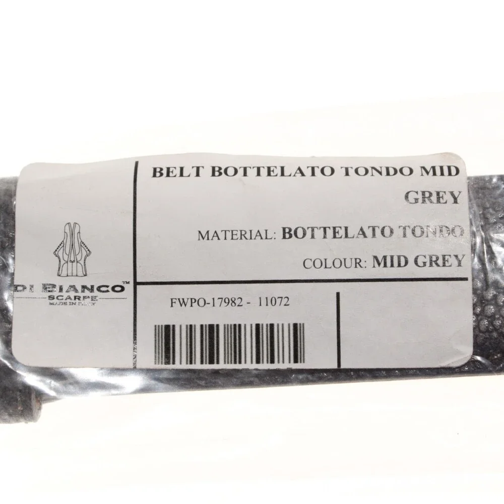 Di Bianco NWT Cut to Size Dress Belt In Solid Gray Pebbled Leather One Size